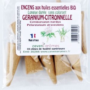 CONES ENCENS GERANIUM/CITRON X 10 CEVEN