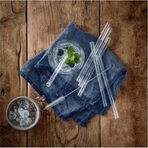 6 PAILLES EN VERRE DROITES + GOUPILLON